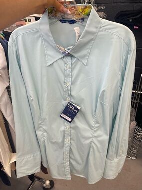Georg Roth Light Blue Women's Button-Front Blouse